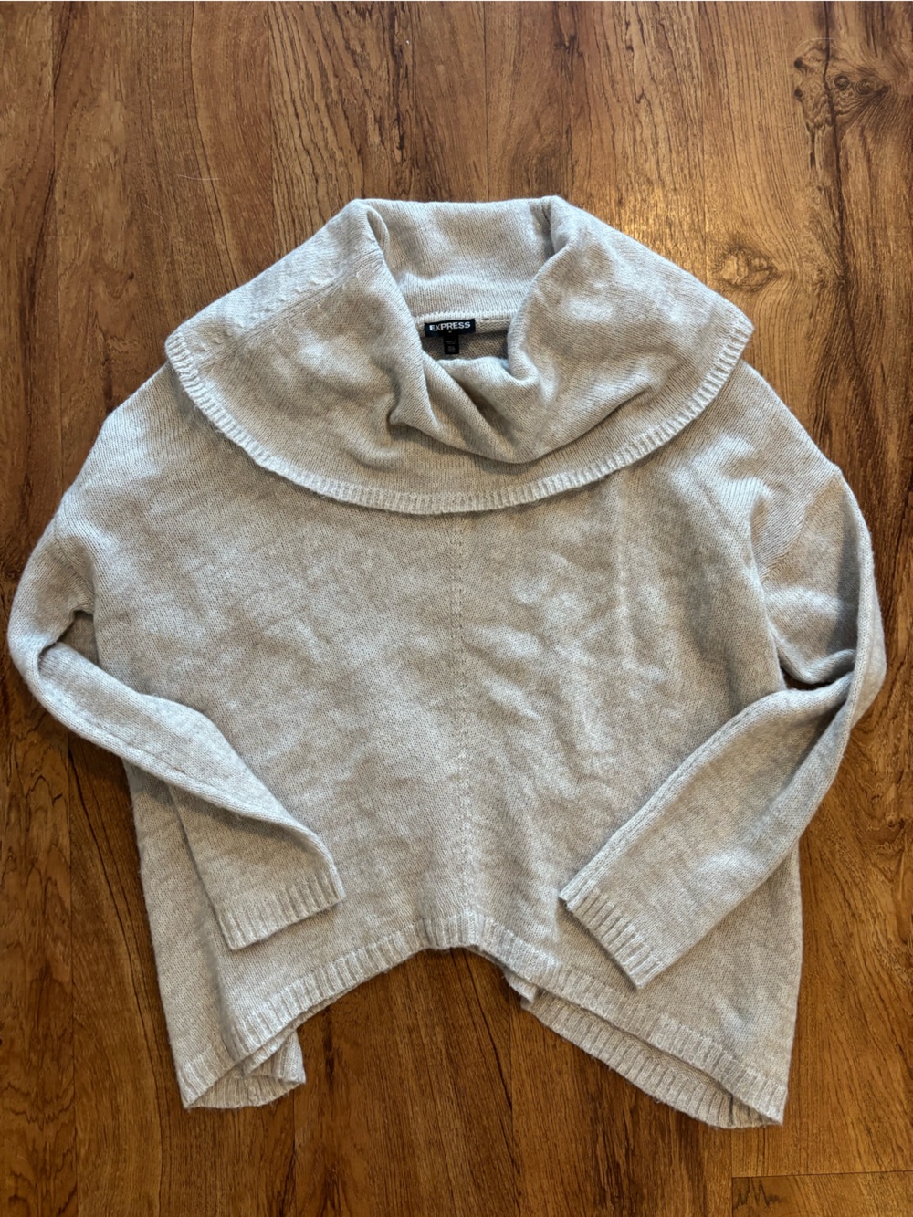 Express Light Gray V-Neck Sweater